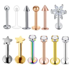 1 шт. стальное ухо траг хрящевой пирсинг Кристалл квадратный конх Lobe серьги Штанга пирсинг Orelha шпильки для губ спираль пикантное украшение