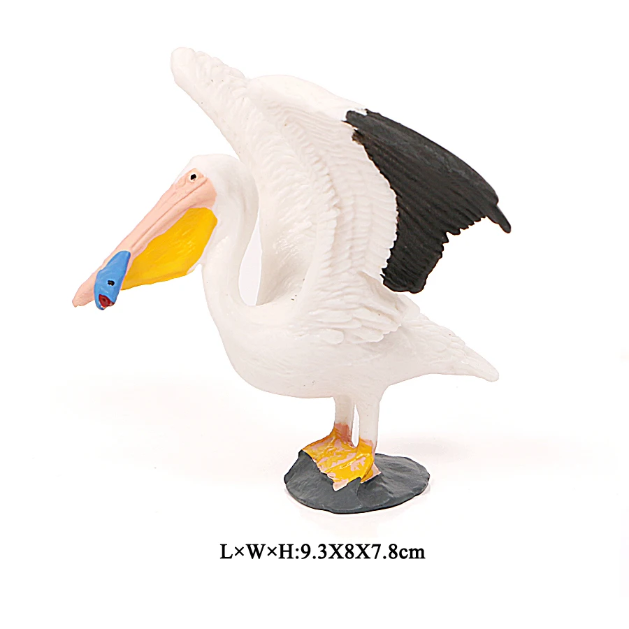 Fly Pelican Модели птиц, морской Орел, попугай, индейка, райская птица, фламинго, Макау, Чайка, украшение для сада, ПВХ экшн-фигурки животных, детские игрушки - Цвет: Fly Pelican