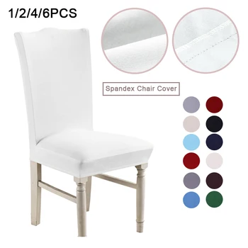 

Solid Color Elastic Chair Cover Spandex Dining Room Stretch Kitchen Seat Cover for Restaurant Banquet Wedding housse de chaise