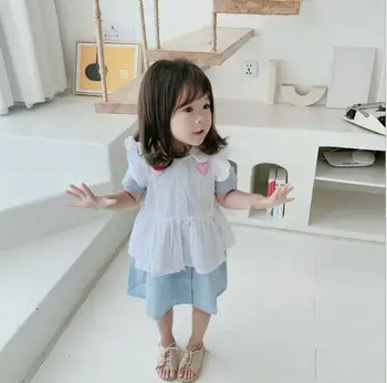 

Japan 2020 Summer Baby Girls Love Embroidery Dress Sets , Princess Kids Cute Clothing 7 pieces/lot, Wholesale