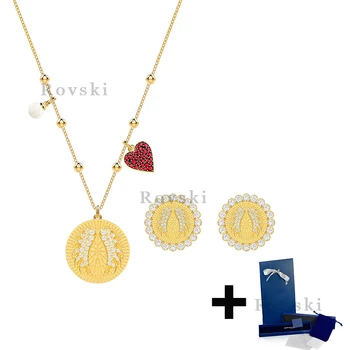 

High Quality Original SWA LUCKY GODDESS Necklace Earrings Set 5461801 5464120 Woman Jewelry Gift Ball Jewelry Free Shipping