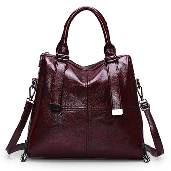 

Female PU Leather Tote Bags Handbags Women Famous Brands Large Capacity Shopping Handbag Ladies Vintage Messenger Shoulder Bag