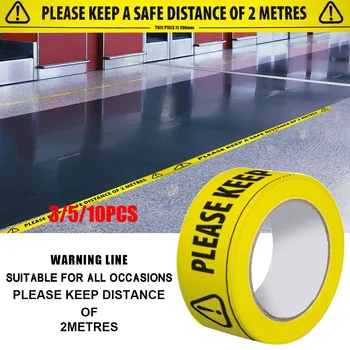 

Safety Tape 2m Metre Apart Social Safe Distancing Floor Tape 33 m x 48mm for supermarkets, banks, fast food outlets floor mark