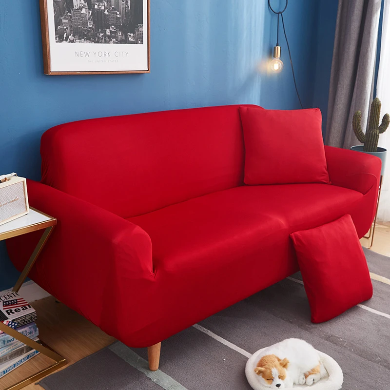 Funda elástica para sofá esquinero, cubierta envolvente para sala de estar,  Color Rojo|Funda de sofá| - AliExpress