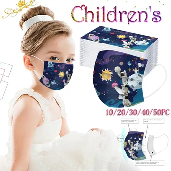 

50PCS Children's Face Mask Protective Face Bandanas Non-woven 3Ply Ear Loop Mouth Cover Kids Fabric Facial Mask Mascarillas#YL5