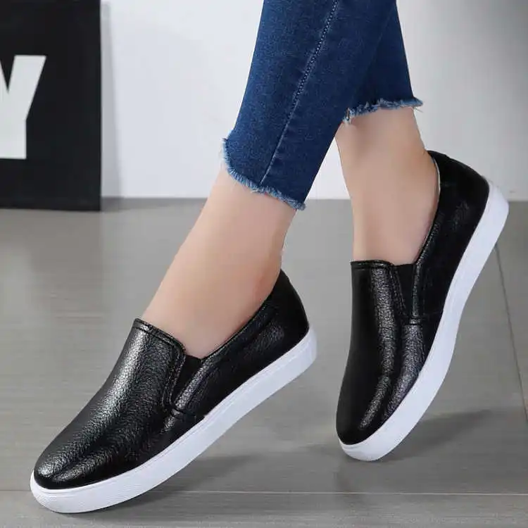 

Spring And Autumn Students Casual Shoes Cowhide Loafers WOMEN'S Shoes Flat Korean-style Versatile Slip-on Lazy WOMEN'S Shoes