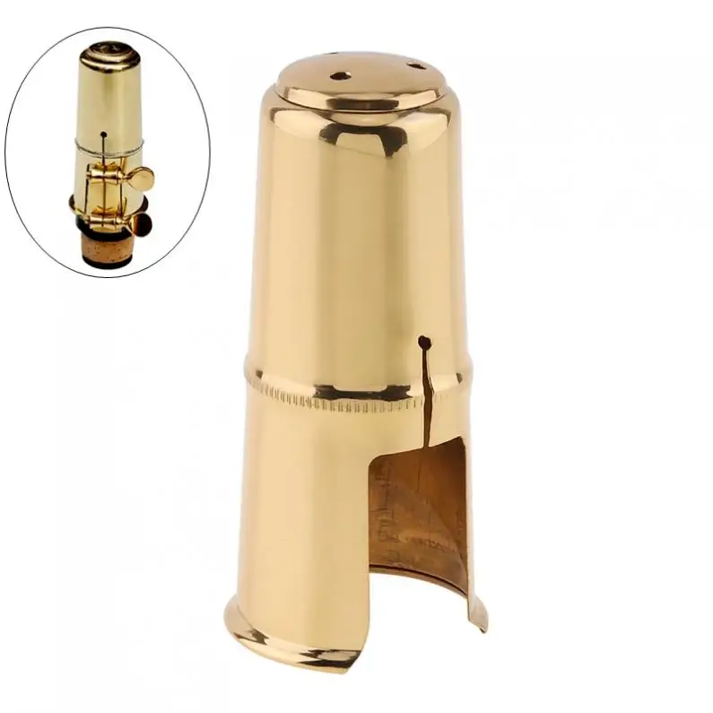 

Brass Gold PlatedAlto Saxophone Mouthpiece Cap Protective Cap for Leather Sax Mouthpiece Metal Ligature