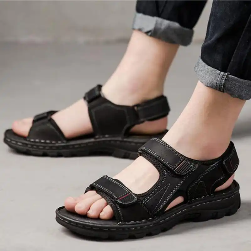 black casual sandals