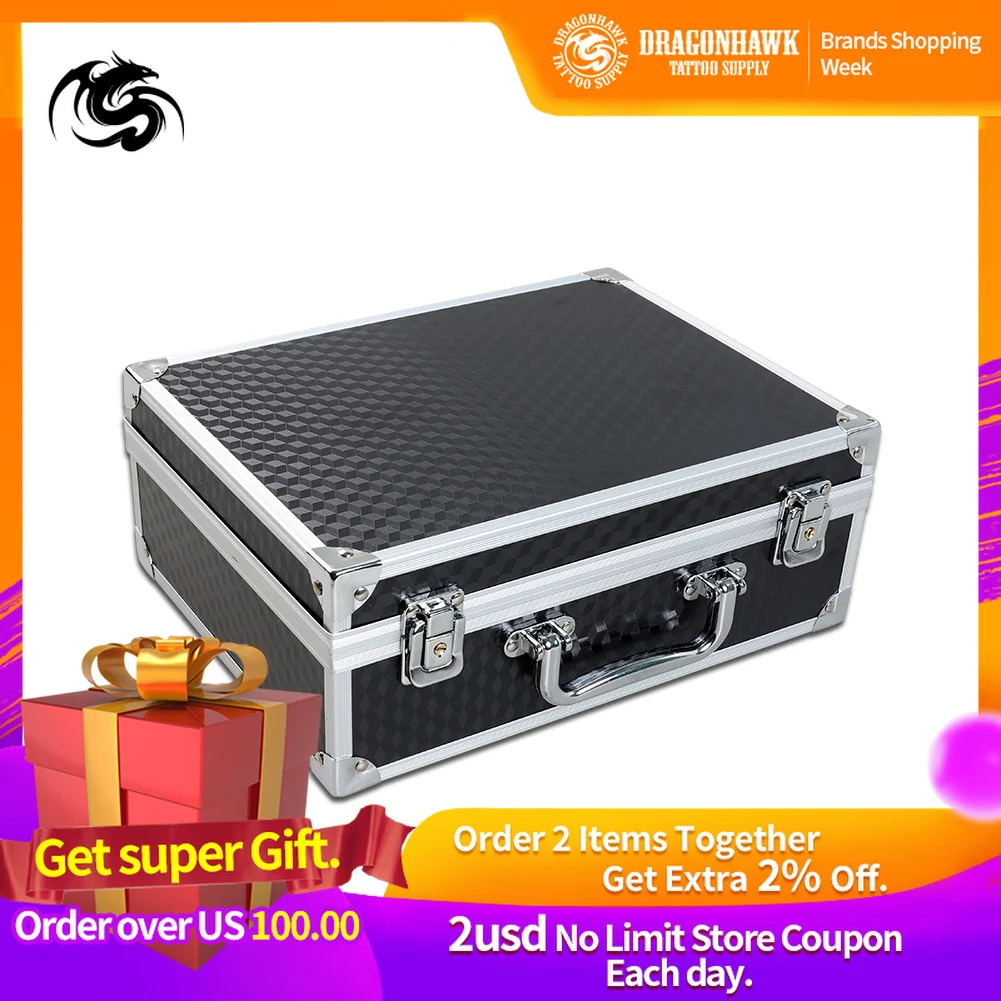 

Aluminium Tattoo/Gun Carrying Case Rotary Coil Tattoo Machine Storage Box Permanent Makeup Embroidery Equipment 235 * 235 * 80mm
