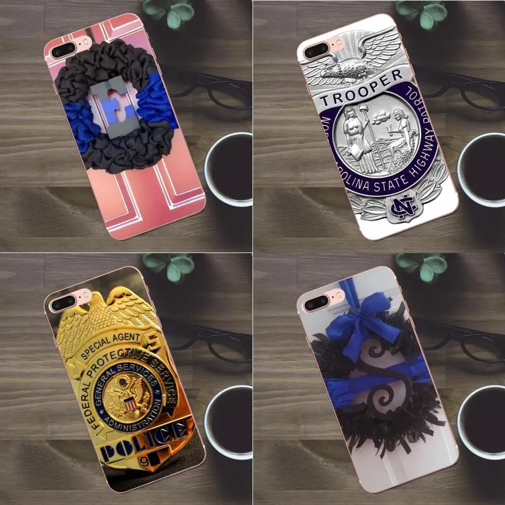 Soft Capa Case Us Police Badge - Thin Blue Line For Huawei G8 Honor 5C 5X 6 6X 7 8 9 Y5II Mate P7 P8 P9 P10 P20 Lite Plus 2017 | Мобильные