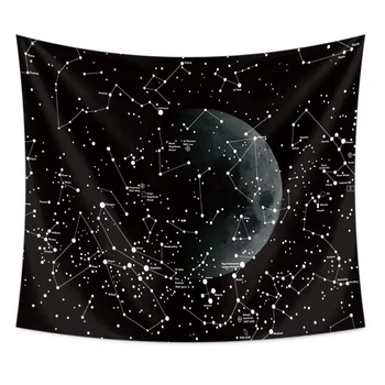 

Bohemian Hanging Printing Tapestry Art Digital Wall Hanging Sunset Moon Constellations Beach Wall Decor