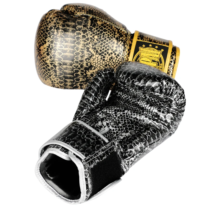 Python patten кик Боксерские перчатки для мужчин женщин PU Муай Тай Guantes De Boxeo Free Fight MMA Sanda