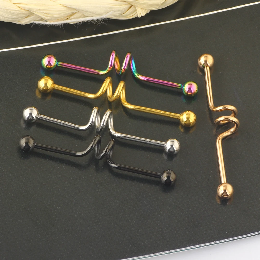 JUNLOWPY Industrial Barbells 16G Surgical Steel Industrial Piercing Jewelry for Women Men Tragus Earring Helix-Cartilage 50pcs