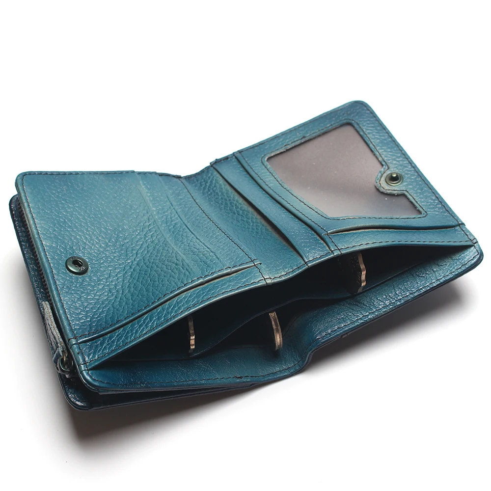 Cena Skóra naturalna blokada RFID męska wierzchnia warstwa ze skóry szczotkowana portfel ręcznie robiony portfel w stylu retro czysta skóra skórzana torebka na monety