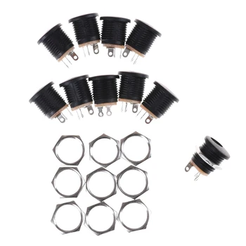 

10Pcs 5.5mmx2.1mm DC Power Female Socket DC022 DC Power Supply Jack Socket Female Panel Mount Connector Plug Adapter