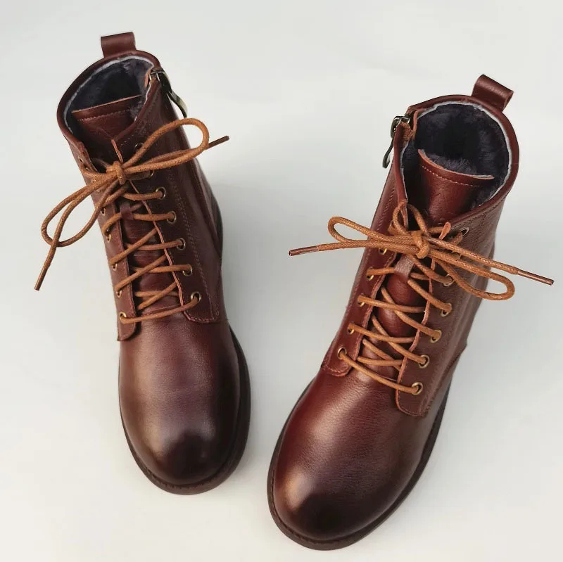 neve 100% couro genuíno botas de tornozelo