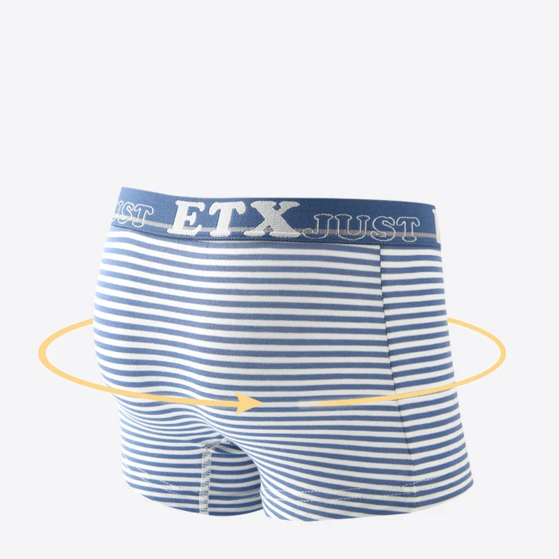 5 шт./лот хлопковые трусы в полоску для мальчиков мягкие боксеры подростков и