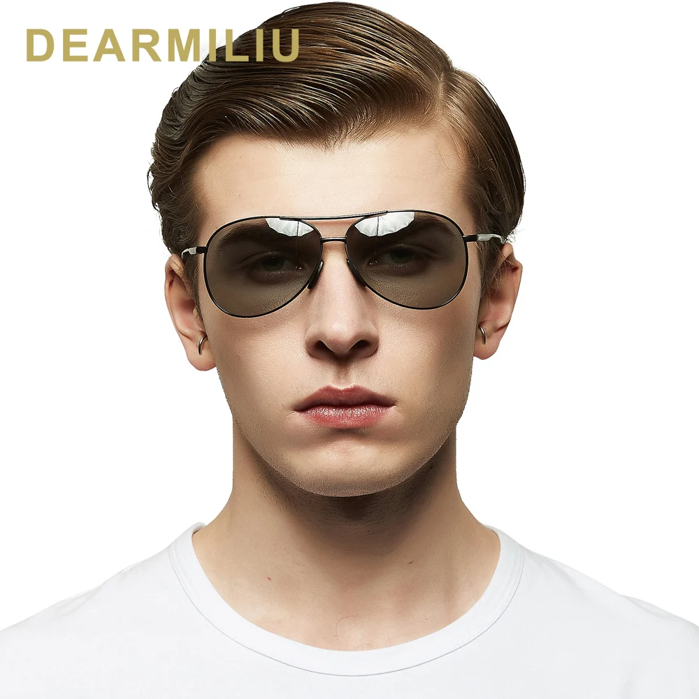 DEARMILIU UV400 фотохромные спортивные поляризованные солнцезащитные очки мужские очки для вождения днем и ночью очки солнцезащитные очки