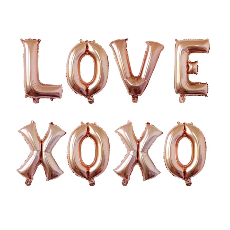 Свадебные украшения декоративный 16-дюймовый шпилька для XOXO фольга из розового золота набор воздушных шаров одна упаковка соломы