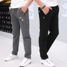 Повседневные штаны для мальчиков на весну и осень длинные спортивные штаны свободного кроя для подростков и подростков эластичные штаны в Корейском стиле