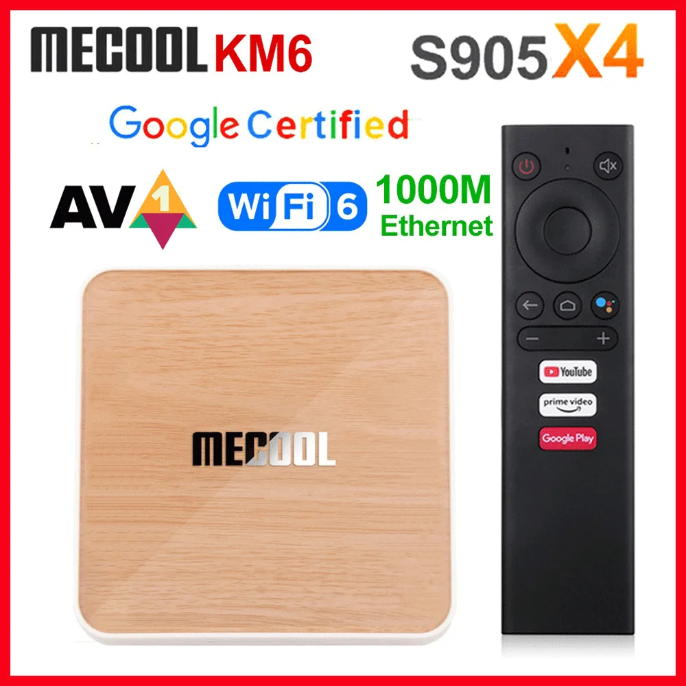 10set Tv-Box Mecool Km6 Android Deluxe Amlogic S905x4 4K ATV Wifi 4GB 64GB-ROM 16GB 2GB