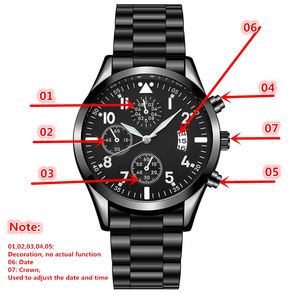 Quartz Wristwatch Luminous HEZHUKEJI Men's Watches Classic Calendar Mens Business Steel Watch Relogio Masculino Popular Saati Ho