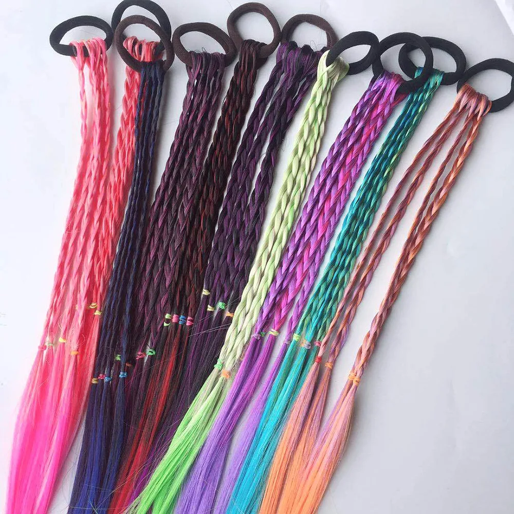 

1PCS New Girls Elastic Hair Band Rubber Band Hair Accessories Wig Ponytail Headband Kids Twist Braid Rope Headdress Hair Braider