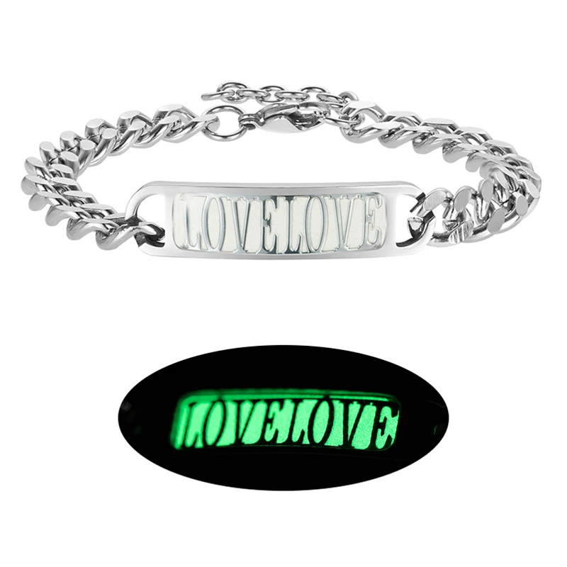 

9 Style Luminous Skull/Dragon Titanium Steel Bracelet Classic Pop Punk Jewelry Men Women Creative Fluorescent Jewelry Gifts