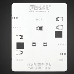 Matrice Face ID/True Color LCD Cable BGA, pochoir de reballage pour iPhone X/XS MAX/XR/11Pro MAX, maille en acier, gabarit en étain 