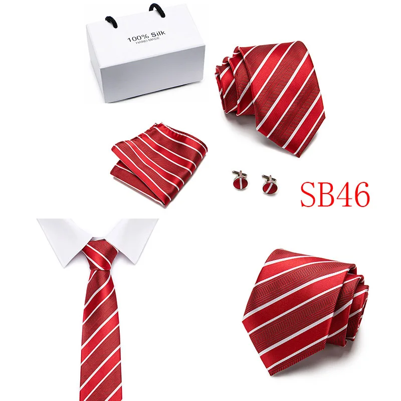Клетчатый мужской набор галстуков удлиненный размер 145 см* 8 см галстук темно-синий Пейсли шёлк-жаккард Тканый шейный галстук костюм Свадебная вечеринка - Цвет: SB45