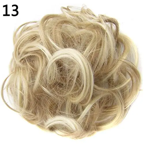 Накладные волосы на завязках, резинки для волос, лента для волос, шиньон, парик для волос, модные женские волнистые кудрявые, грязные волосы, пучок синтетических эластичных волос - Цвет: 13