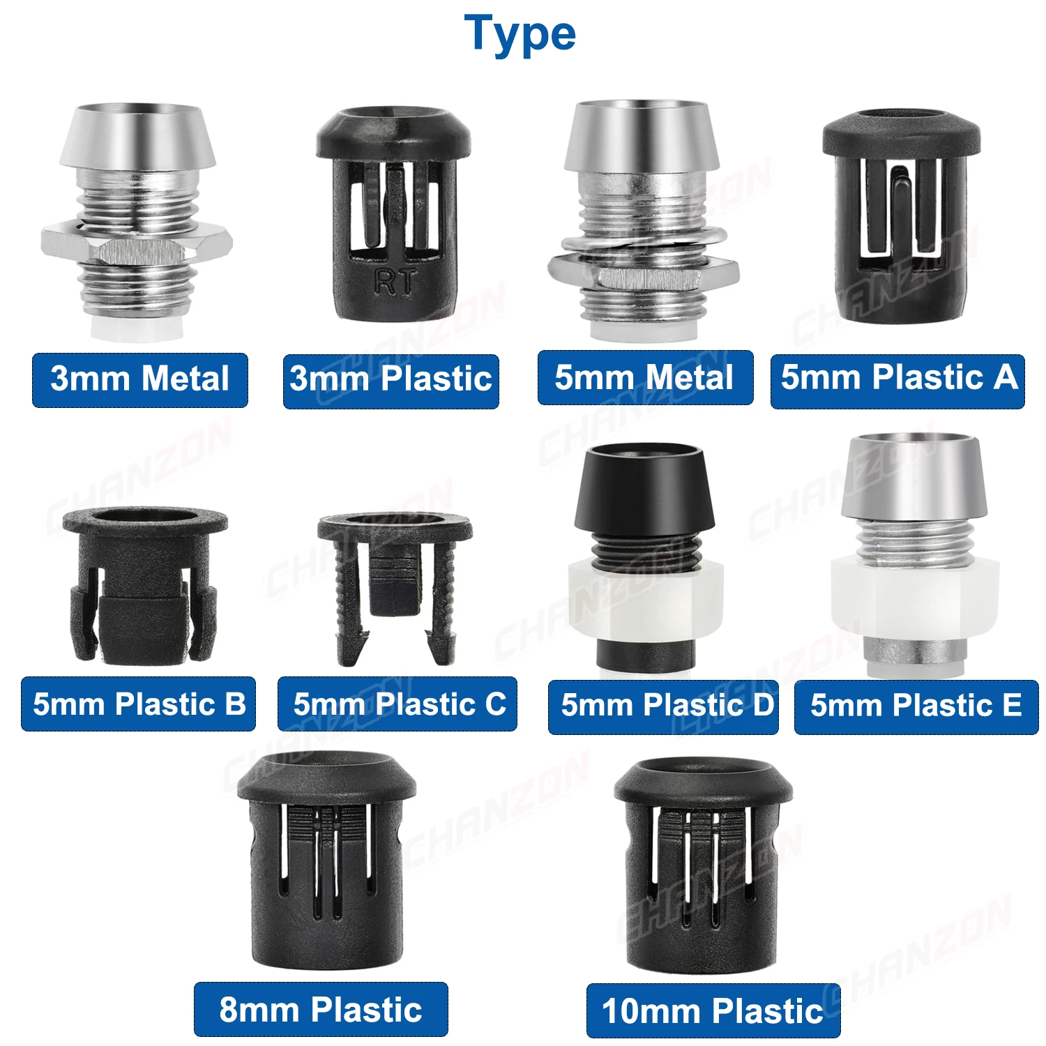 Lamp holder 3mm 5mm 8mm 10mm LED holder socket clip bezel light emitting diode lamp base cover metal chrome plastic display blub cup case