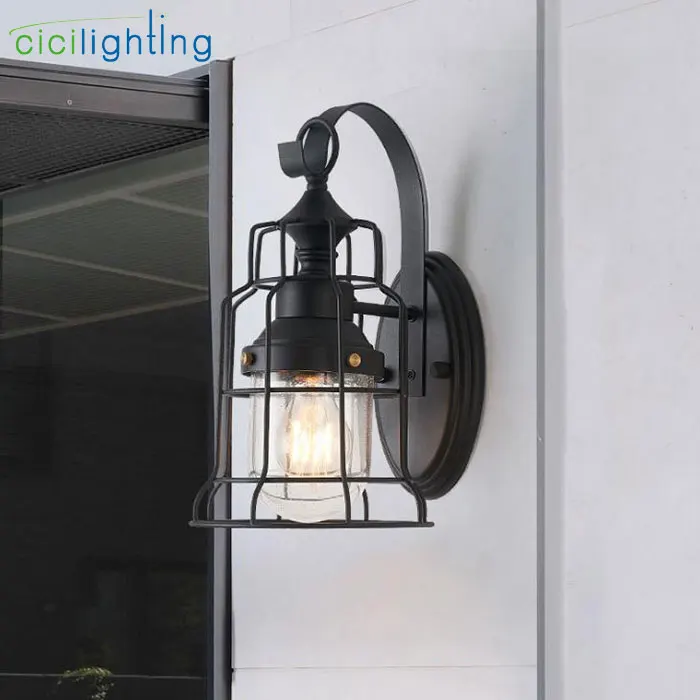 Наружная водонепроницаемая лампа, американская антикварная ретро внешняя настенная Люстра для особняка, Коридорная лестница, балконные