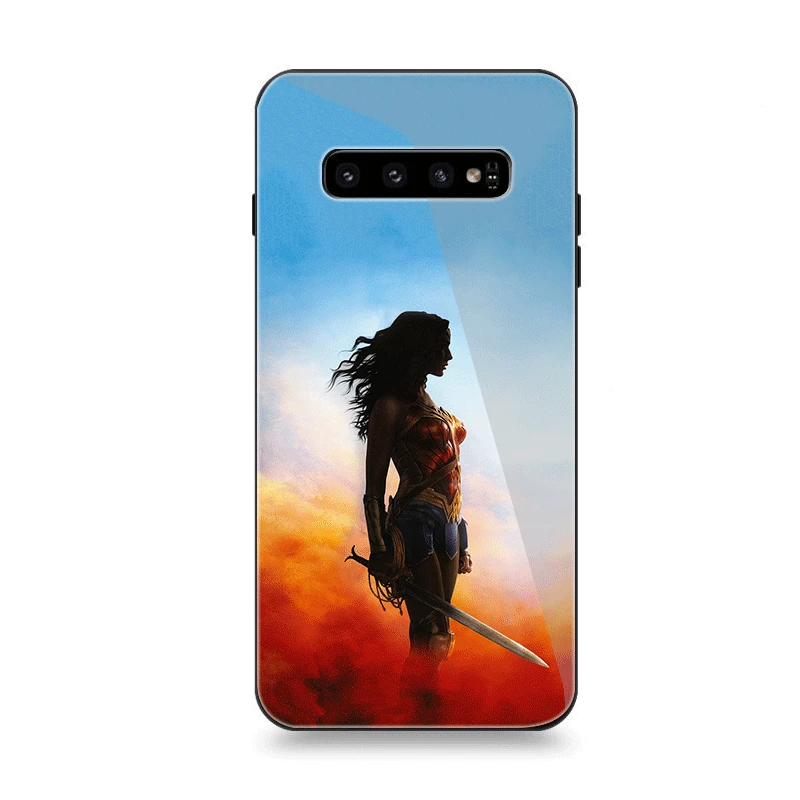 Мобильный чехол для телефона Стекло для samsung A10 A20 A30 A40 A50 A60 A70 S7 край S8 Plus Note 8 9 S10 крышка чудо-женщина