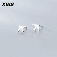 XIHA простые корейские 925 пробы серебряные серьги-гвоздики для женщин маленькие крошечные минималистичные серьги-гвоздики для девочек