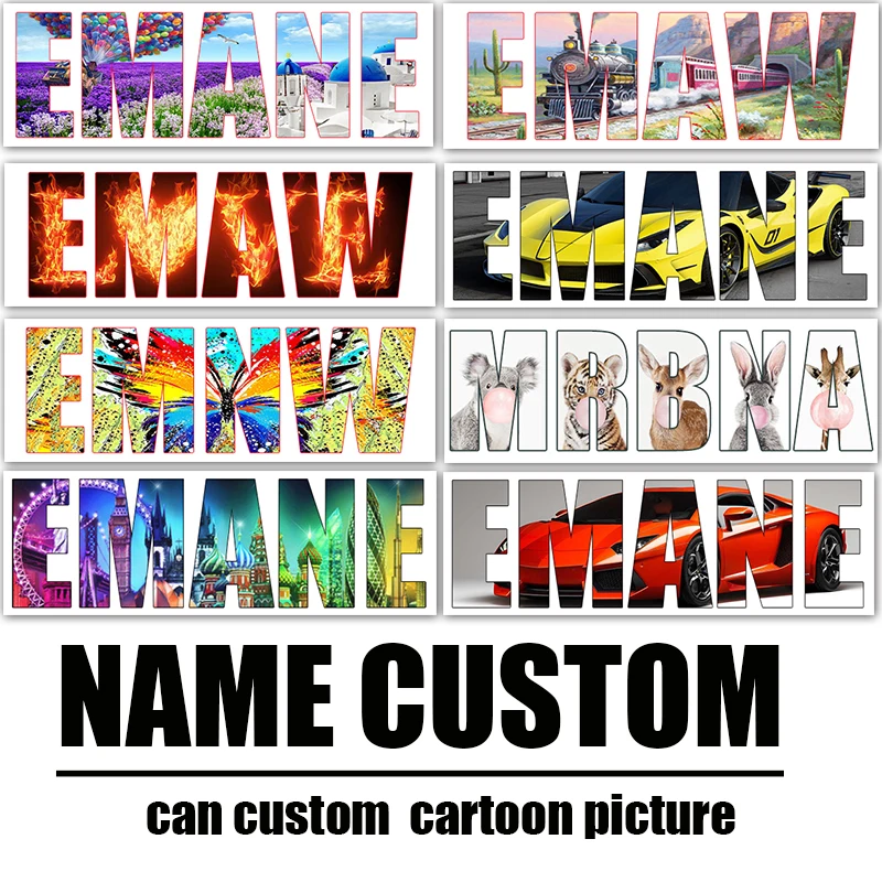 Photo Custom Full Drill 5D DIY Diamond Painting Cartoons Name Cross Stitch Letter Customized Diamond Embroidery Mosaic Gifts