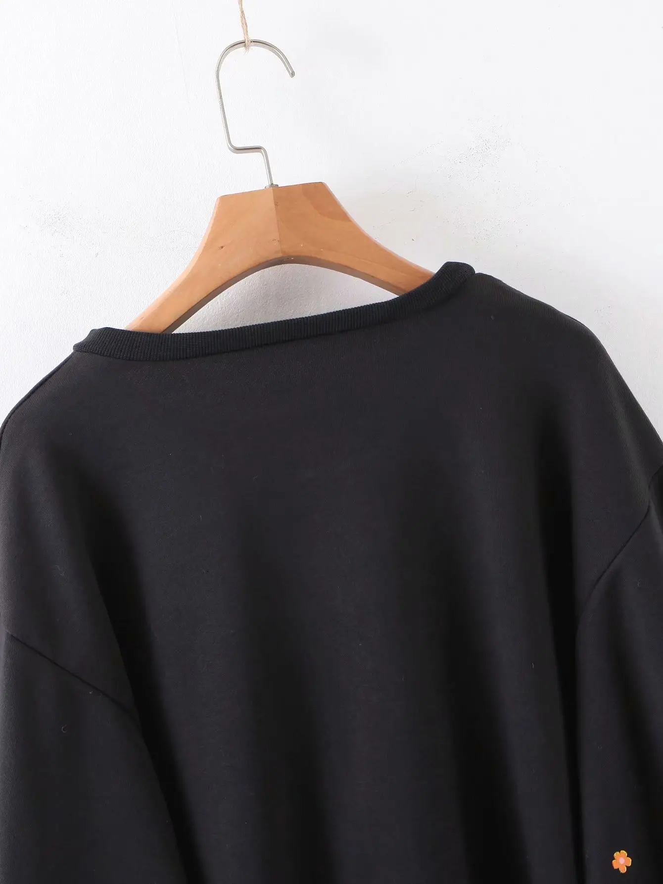 Za Sweatershirt Женская флисовая толстовка с принтом и рукавом оверсайз пуловер толстовки свободные повседневные топы с круглым вырезом