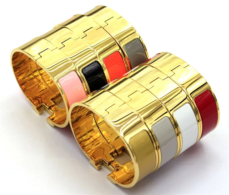 

18MM wider version silver hot sale numbers and letters H classic bracelet rainbow H bracelets for man YF009TXK