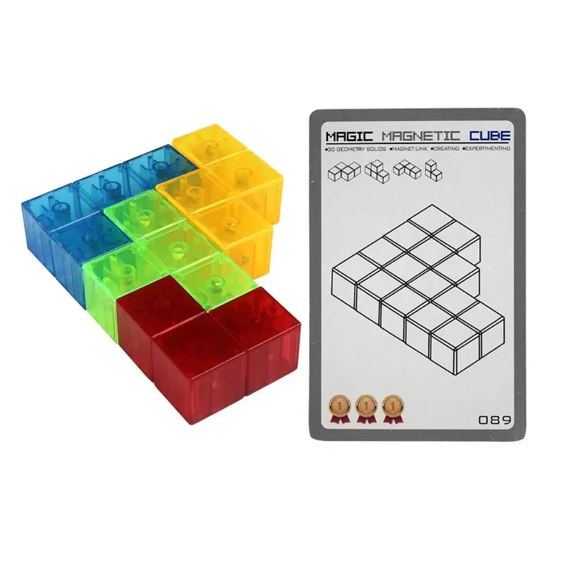 Магнитные Головоломки твист куб снятие стресса строительные блоки 54 карты руководство Забавный ребенок E65D
