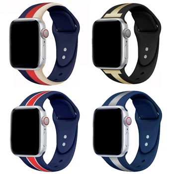 

Strap for Apple watch band 5 4 44mm 40mm iwatch band correa 42mm 38mm Pattern silicone bracelet belt for apple watch 5 4 3 2 1
