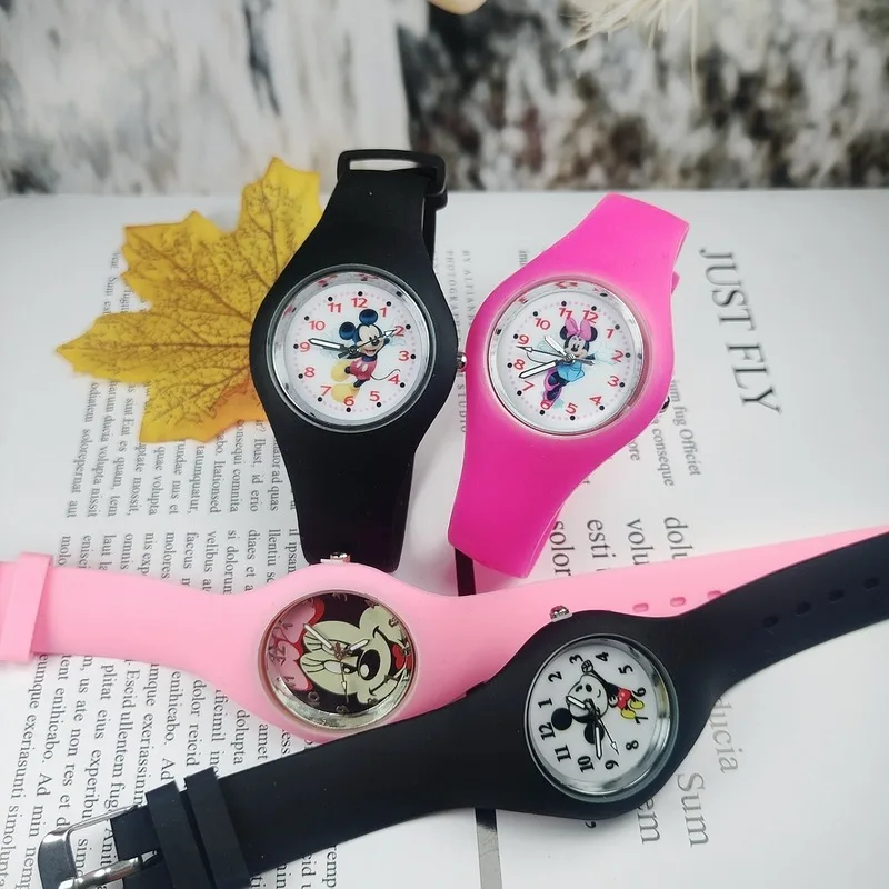 Disney New Cartoon Children's Watch Wristwatch Silicone Watch Band Cute Anime Mickey Mouse Frozen Princess Watch for kids afbeelding