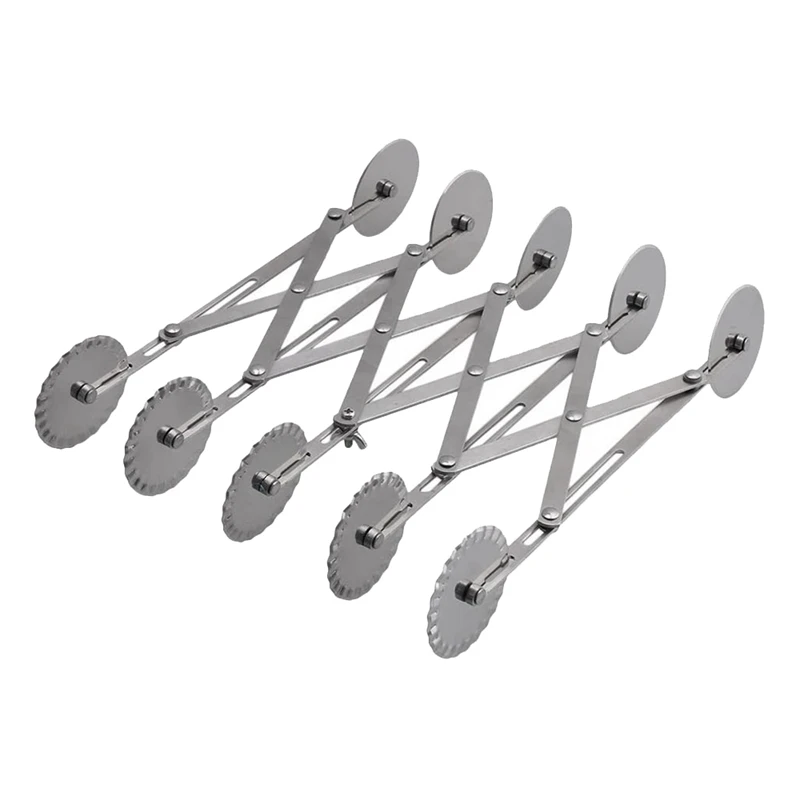 Stainless Steel Pizza Wheel Knife Cutter Adjustable Dough Divider for Pastry Pasta Cakes&ampCookies (Double Side 5 Wheel) | Дом и сад