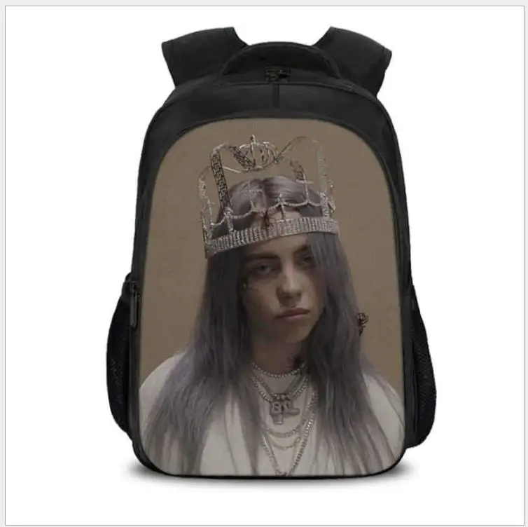 as pictures Певица Billie Eilish, рюкзак, качественная женская сумка billie eilish, Студенческая школьная сумка для подростков, девочек и мальчиков, mochila escolar - Цвет: as pictures