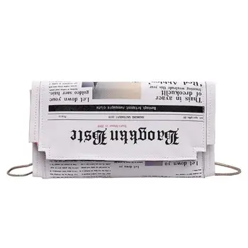 

Women Crossbody Messenger Bag Newspaper Print Girls Clutches Shoulder Bag