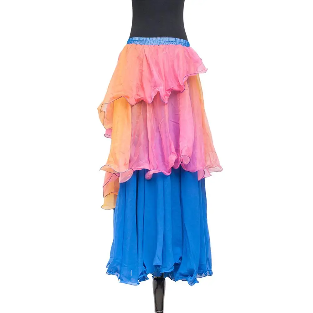 

Women Dance Wear Ruffles Long Maxi Skirts Belly Dance 3 Layers Bellydance Skirt--6050