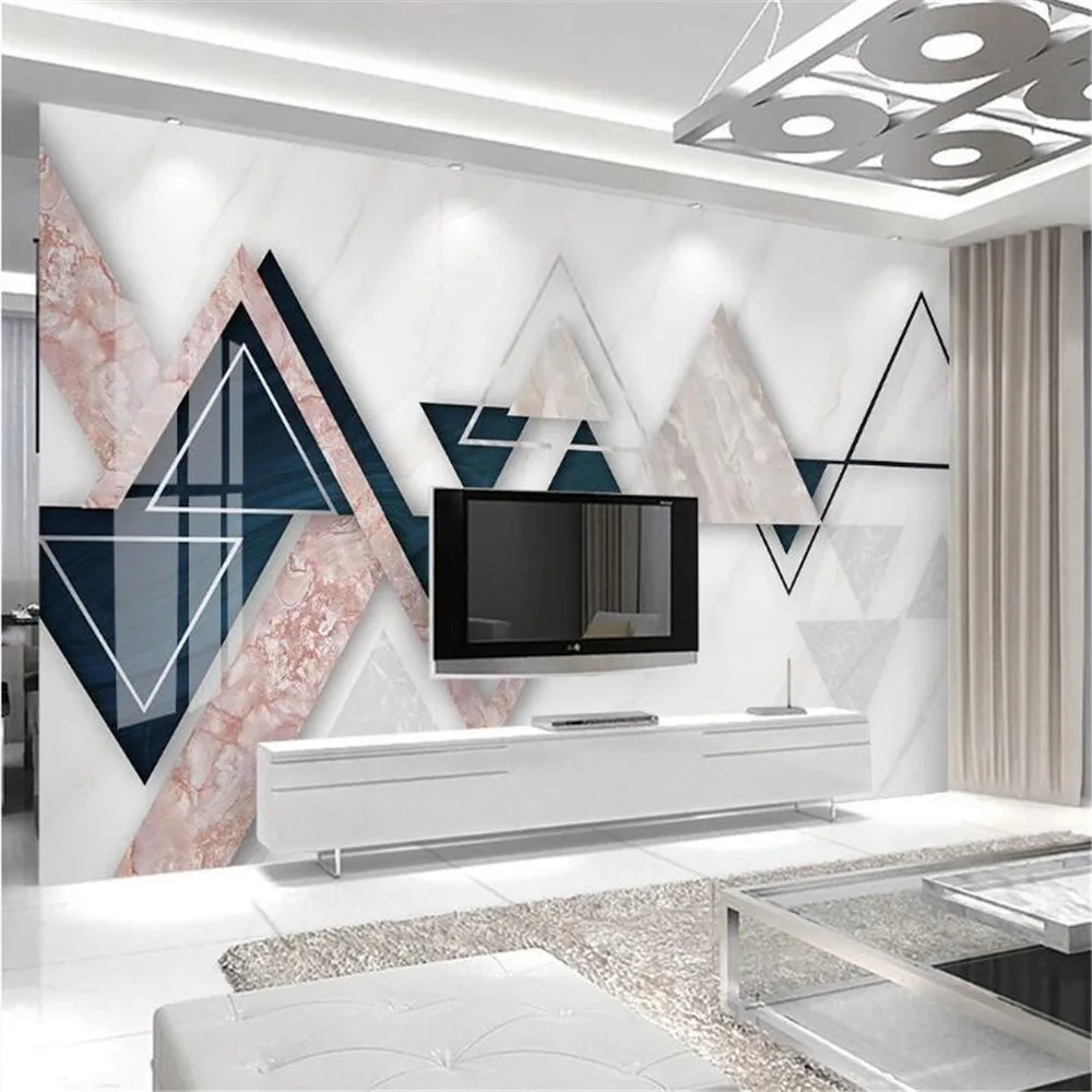 

Milofi custom 3D printing wallpaper mural new modern minimalist geometric marble pattern home decoration background wall