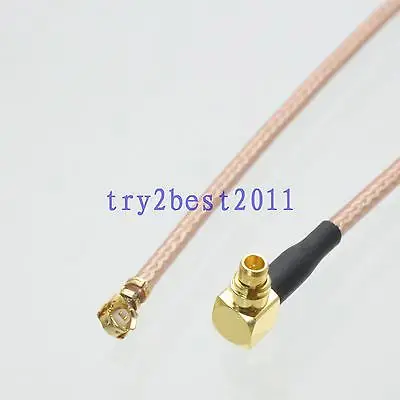 

DHL/EMS 50 Sets MMCX plug pin Right angle to IPX U.fl female RG178 RF Jumper pigtail Cable 6inch -C1