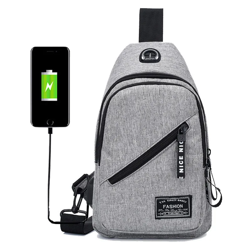 

New Style USB Charging Backpack Chest Pack Men's Waterproof Casual Travel Small Backpack Fashion Outdoor Shoulder Chest Bag