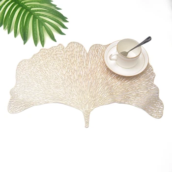 

Table Decoration Leaf Gilt Hollowed Out Ginkgo Leaf PVC Dinner Mat Is Suitable for Theme Party Wedding Home Decor Festival suppl