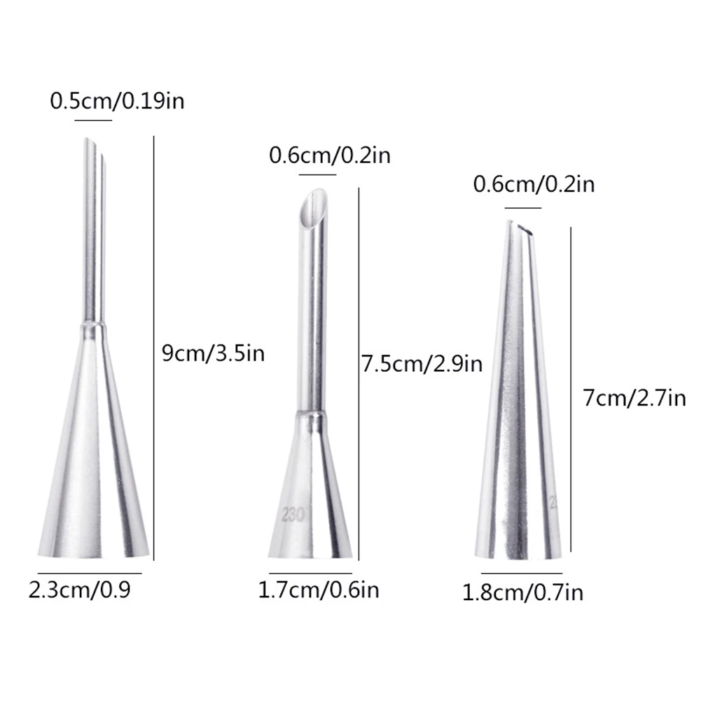 3 шт./компл. насадки для украшения выпечки торта длинный трубопровод мешок многофункциональные инструменты из нержавеющей стали насадка на кондитерский мешок крем Кондитерская кухня Выпечка серебро
